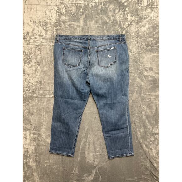 Jennifer Lopez Distressed Boyfriend Jeans Women's Size 20W Blue Denim - Picture 2 of 13